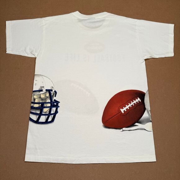 Vintage Football is Life Big Ball Sports All Over Print USA 90s Shirt Sz Large - Picture 5 of 8